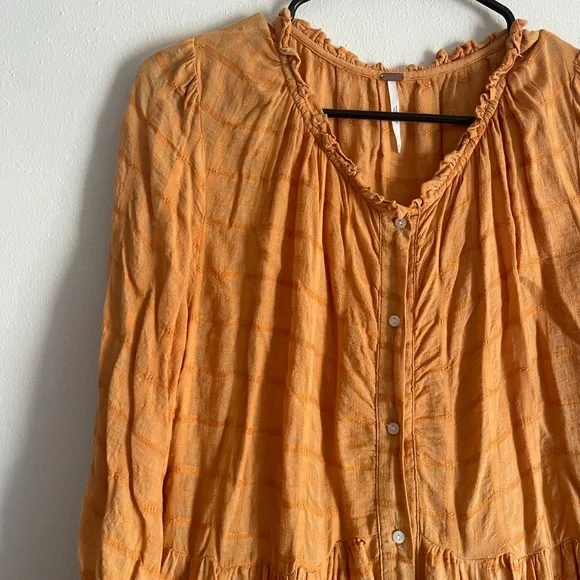 Free People Edie Dress Tiered Maxi Duster Equestrian Boho Dress in Suntan